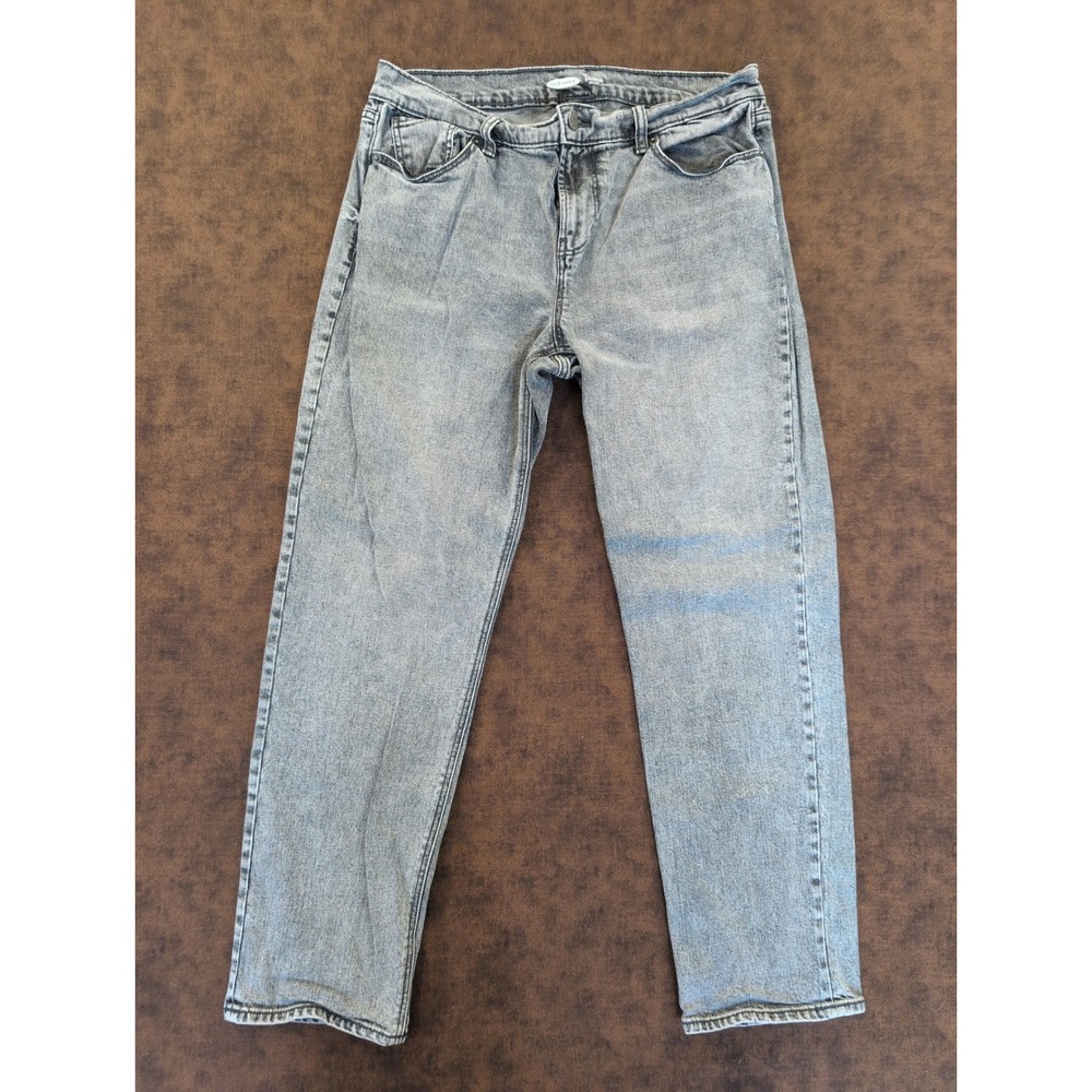 Old Navy Boyfriend Mid Rise Black Acid Wash Gray Stretch Jeans Size 8